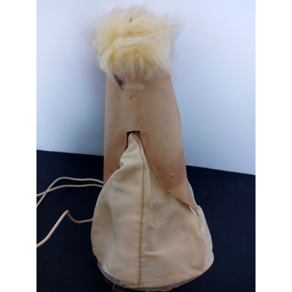 Vtg Electric Light Up Angel Tree Topper Japan 8" w/Candles and Gold Wings - Picture 6 of 8